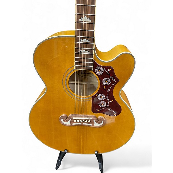 Used Epiphone EJ200SCE Natural Acoustic Electric Guitar