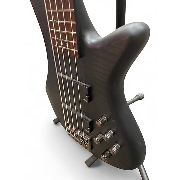 Used Schecter Guitar Research Stiletto Studio 5 String Trans Black Electric Bass Guitar