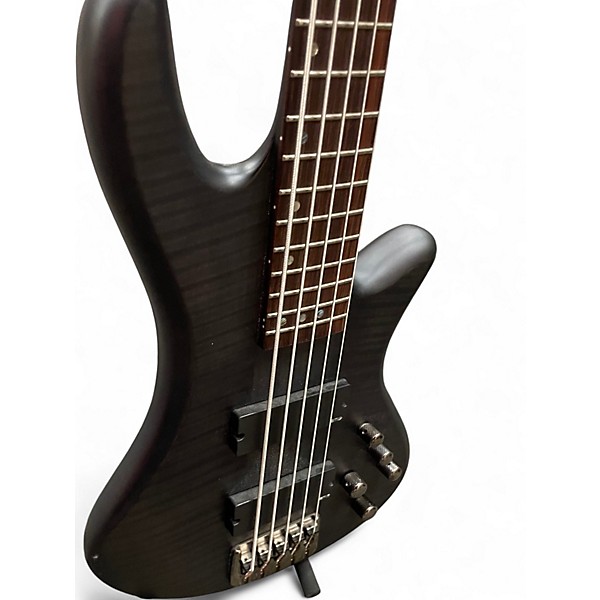 Used Schecter Guitar Research Stiletto Studio 5 String Trans Black Electric Bass Guitar
