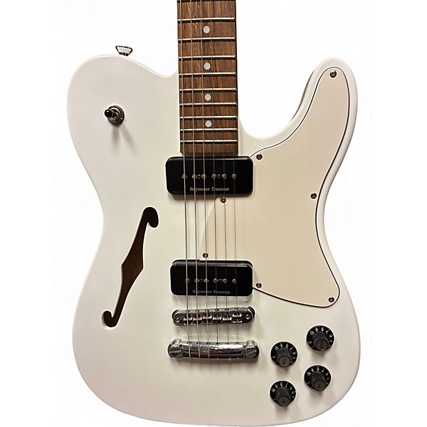 Used 2021 Fender JA90 Jim Adkins Thinline Telecaster WHITER Hollow Body Electric Guitar