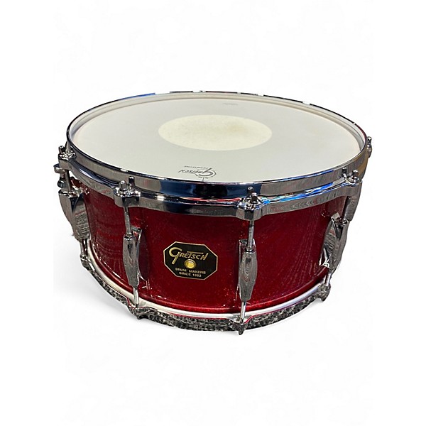 Used Gretsch Drums 14X6.5 USA CUSTOM RED SPARKLE Drum