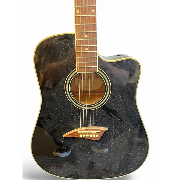 Used Kona K1EBK Black Acoustic Electric Guitar