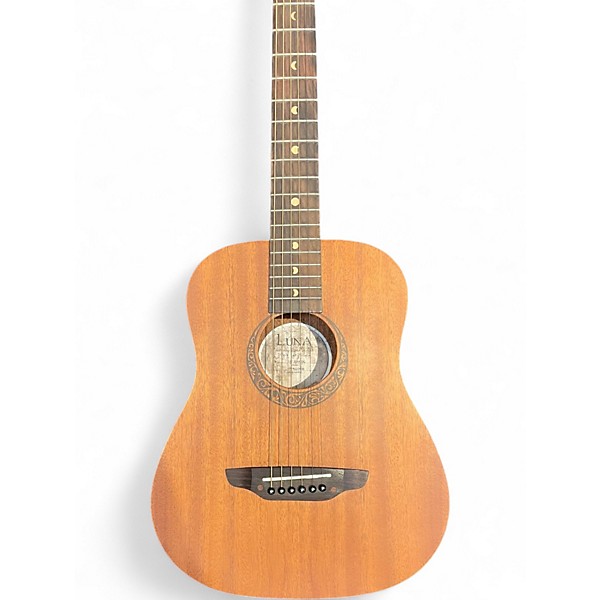 Used Luna Safari Tattoo 3/4 Size Mahogany Acoustic Guitar