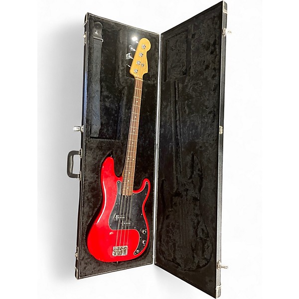 Used 2000s Fender AMERICAN PRECISION BASS Hot Rod Red Electric Bass Guitar