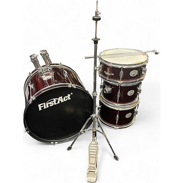 Used First Act 4 Piece Beginner black Drum Kit