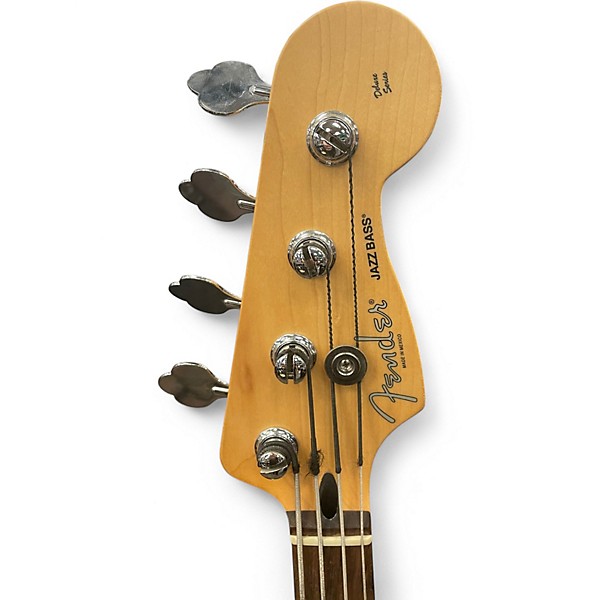 Used Fender Deluxe Active Jazz Bass Cream Electric Bass Guitar