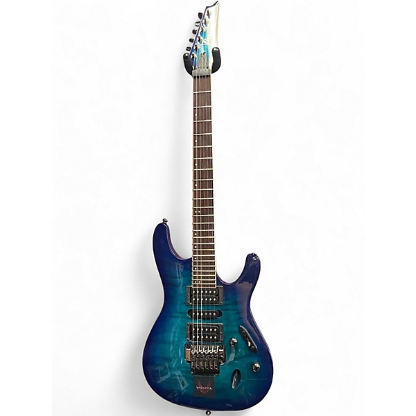 Used Ibanez S670QM Blue Sapphire Solid Body Electric Guitar