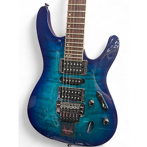 Used Ibanez S670QM Blue Sapphire Solid Body Electric Guitar