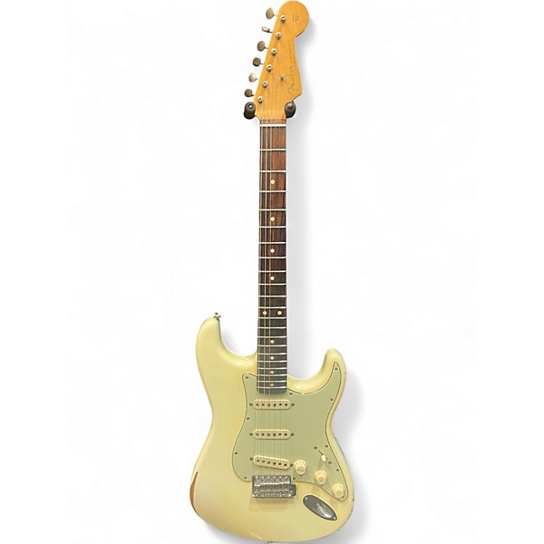 Used Fender Road Worn 1960S Stratocaster Olympic White Solid Body Electric Guitar