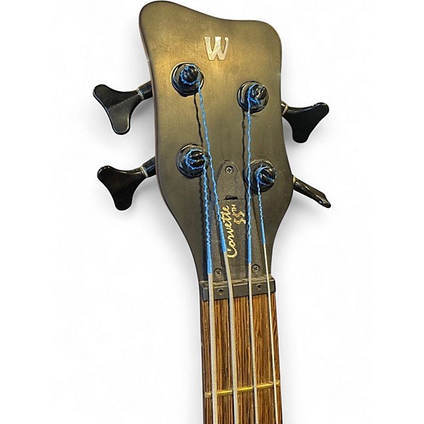 Used Warwick Corvette $$ Black Electric Bass Guitar