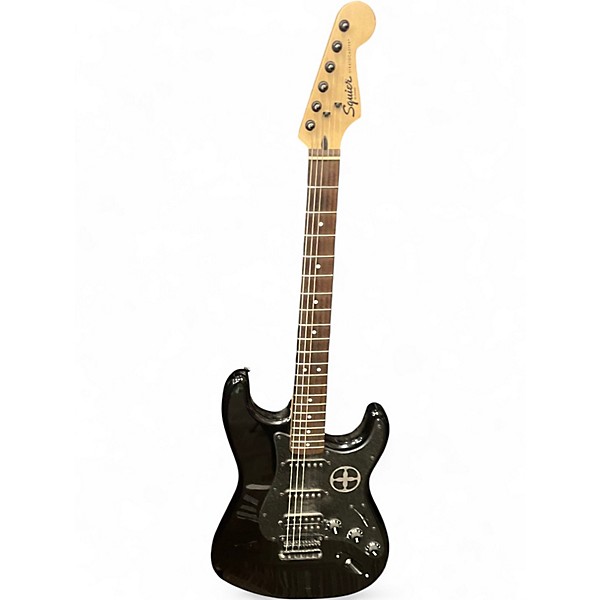 Used Squier Bullet Stratocaster HSS Black Solid Body Electric Guitar