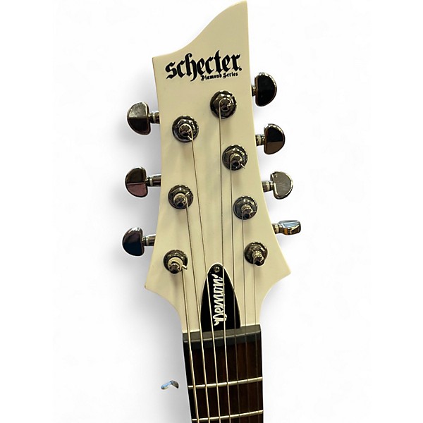 Used Schecter Guitar Research Demon 7 String white Solid Body Electric Guitar