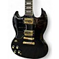 Used Epiphone SG Custom Left Handed Black and Gold Solid Body Electric Guitar