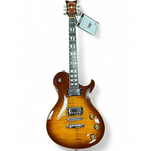 Used Schecter Guitar Research Solo 6 Custom Flame Sun Burst Solid Body Electric Guitar