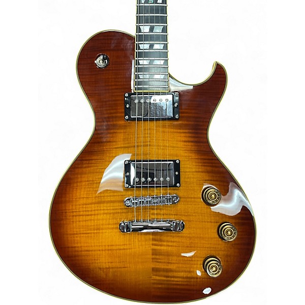 Used Schecter Guitar Research Solo 6 Custom Flame Sun Burst Solid Body Electric Guitar