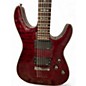 Used Schecter Guitar Research Damien Elite 6 Crimson Red Trans Solid Body Electric Guitar