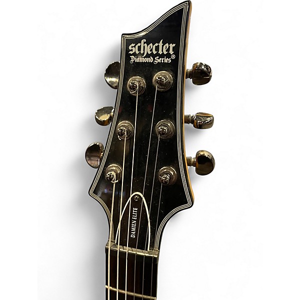 Used Schecter Guitar Research Damien Elite 6 Crimson Red Trans Solid Body Electric Guitar