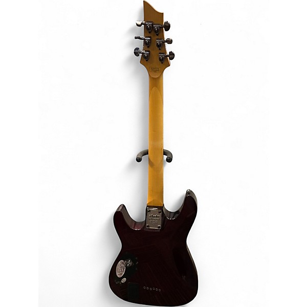Used Schecter Guitar Research Damien Elite 6 Crimson Red Trans Solid Body Electric Guitar