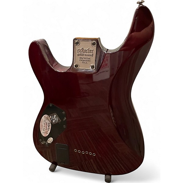 Used Schecter Guitar Research Damien Elite 6 Crimson Red Trans Solid Body Electric Guitar