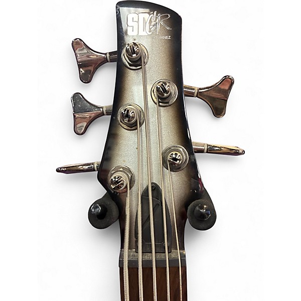 Used Ibanez 5 string bass Grey Electric Bass Guitar