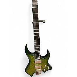 Used Boya&ziqi LIZARD-6 Headless Electric Guitar Trans Green Solid Body Electric Guitar