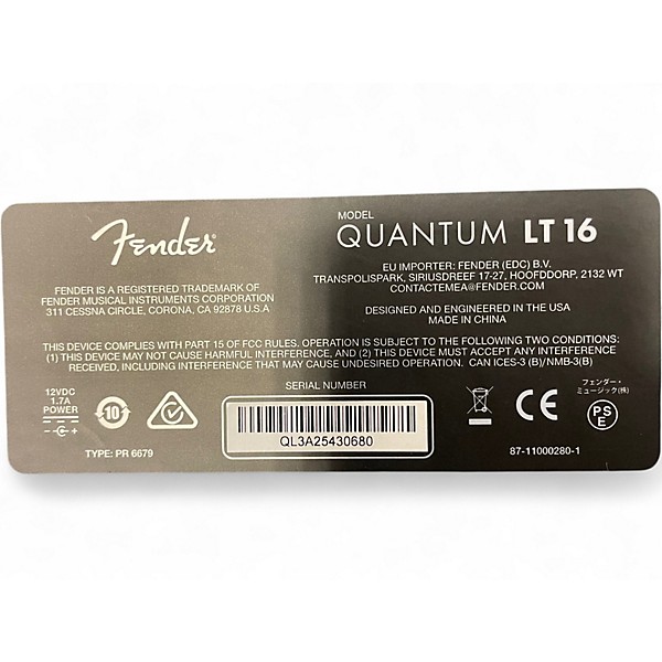 Used Fender Quantum LT 16 Audio Interface