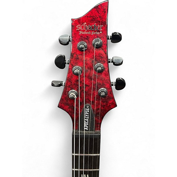 Used Schecter Guitar Research V1 Apocalypse Red Reign Solid Body Electric Guitar