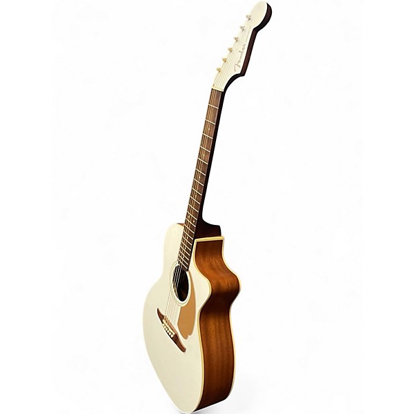 Used Fender Newporter Player Classic White Acoustic Electric Guitar