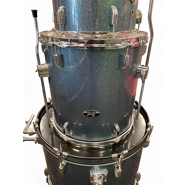 Used Pearl 5 Piece ROADSHOW AQUA BLUE GLITTER Drum Kit