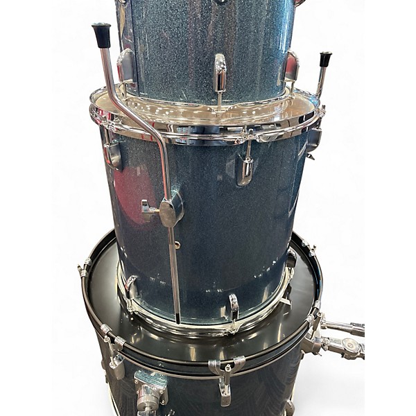 Used Pearl 5 Piece ROADSHOW AQUA BLUE GLITTER Drum Kit