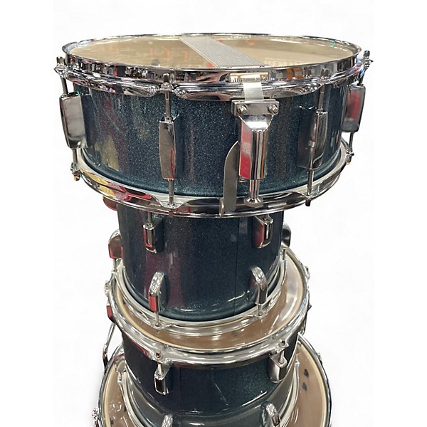 Used Pearl 5 Piece ROADSHOW AQUA BLUE GLITTER Drum Kit