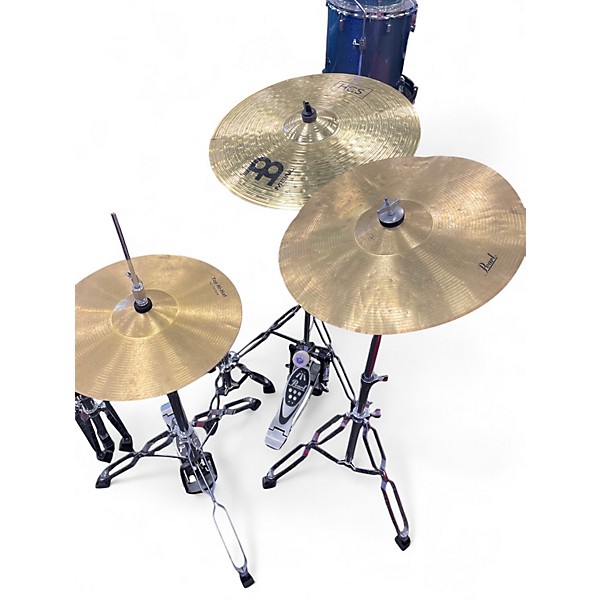 Used Pearl 5 Piece ROADSHOW AQUA BLUE GLITTER Drum Kit