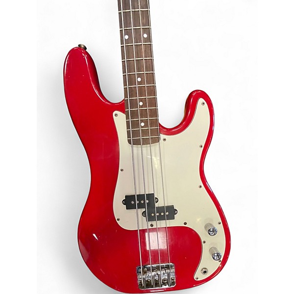 Used Fender Squier Series P Bass Dakota Red Electric Bass Guitar