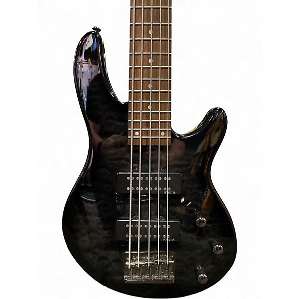Used Schecter Guitar Research Diamond Series Black Electric Bass Guitar