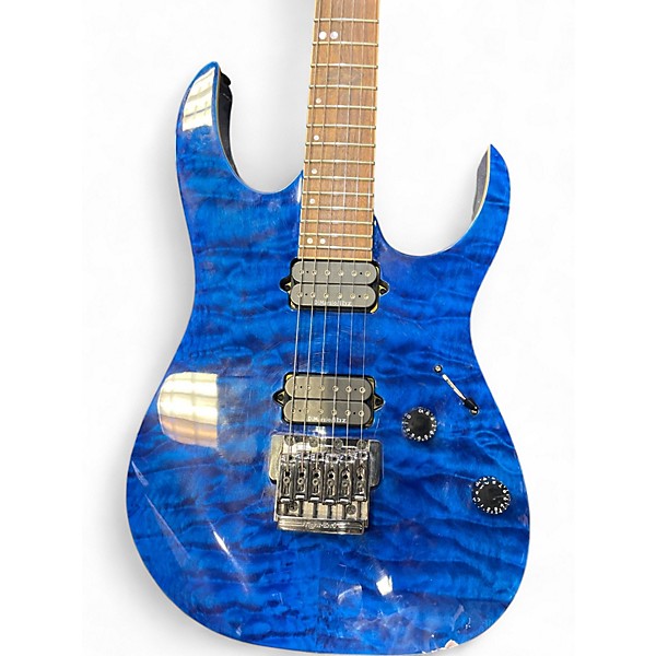 Used Ibanez RG921QMF Premium Blue Solid Body Electric Guitar