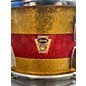 Used 1960 Ludwig 14X6.5 Tri-Band Parade Snare Gold and Red Sparkle Drum