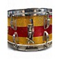 Used 1960 Ludwig 14X6.5 Tri-Band Parade Snare Gold and Red Sparkle Drum