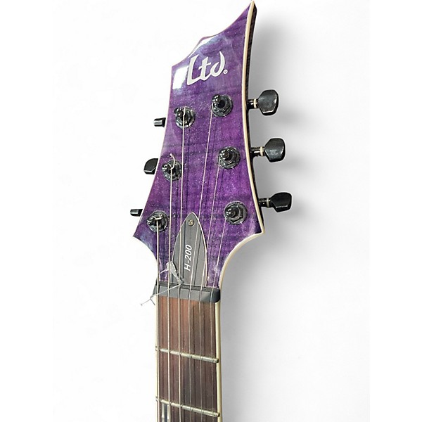 Used ESP LTD H200 TRANSPARENT PURPLE Solid Body Electric Guitar