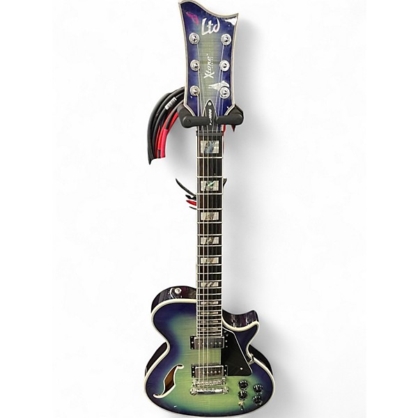 Used ESP LTD Xtone ps - 1000 Ocean Blue Burst Hollow Body Electric Guitar