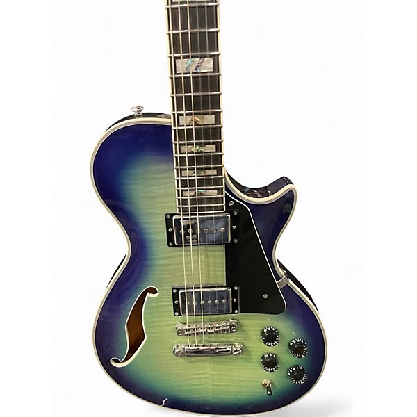 Used ESP LTD Xtone ps - 1000 Ocean Blue Burst Hollow Body Electric Guitar