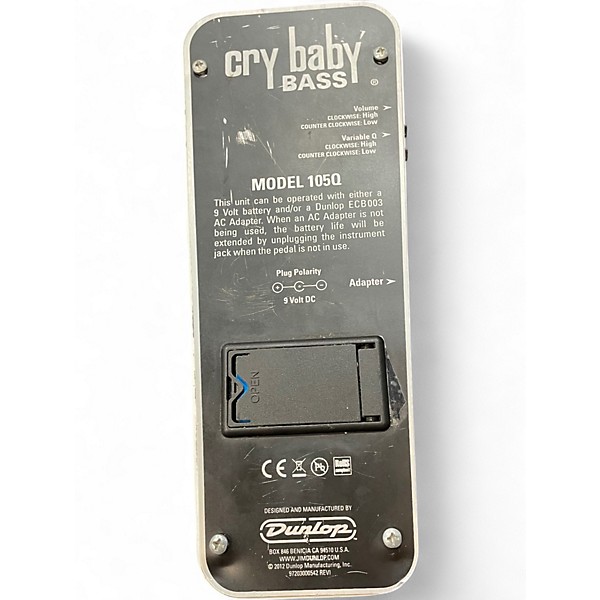 Used Dunlop 105Q Cry Baby Bass Wah Bass Effect Pedal