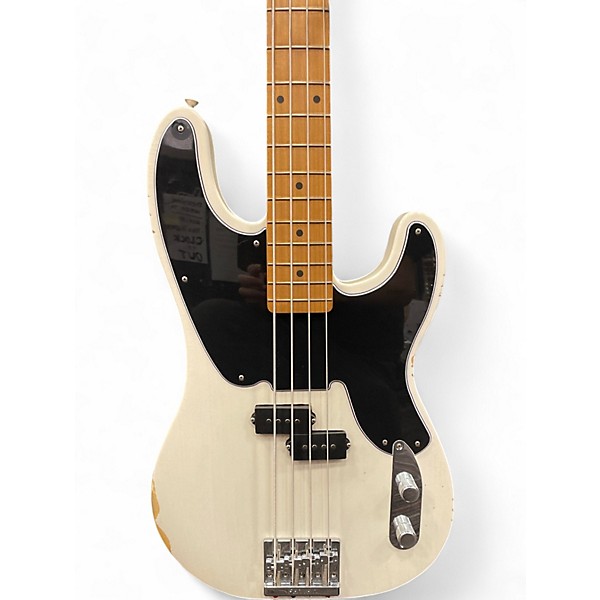 Used Fender Mike Dirnt Road Worn Precision Bass Alpine White Electric Bass Guitar