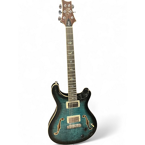 Used PRS Hollowbody II Piezo SE Peacock Blue Hollow Body Electric Guitar