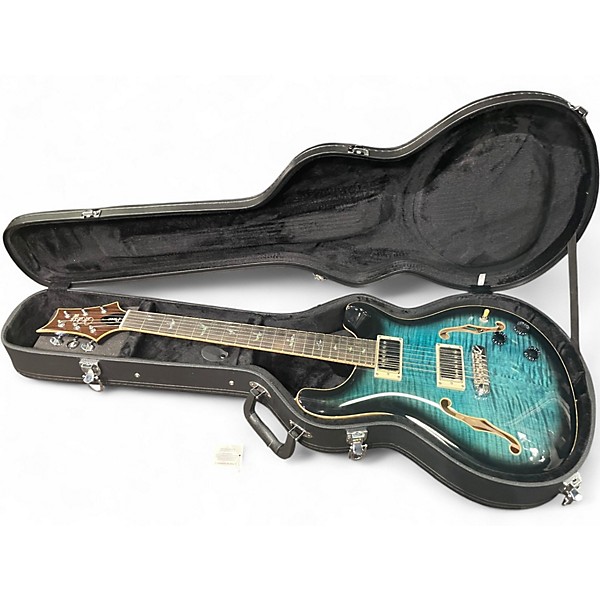 Used PRS Hollowbody II Piezo SE Peacock Blue Hollow Body Electric Guitar