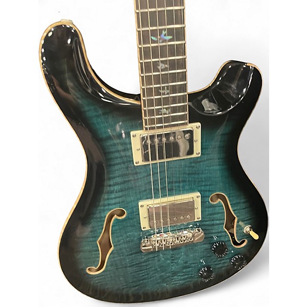 Used PRS Hollowbody II Piezo SE Peacock Blue Hollow Body Electric Guitar