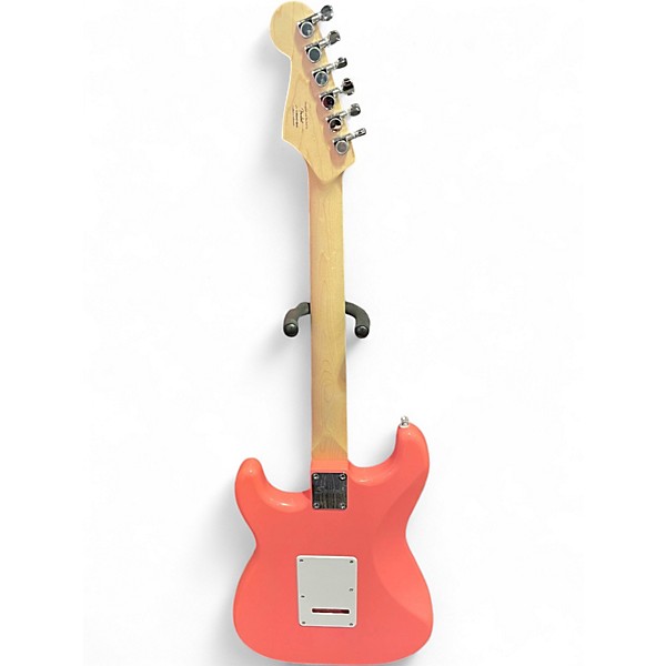 Used Squier SONIC HSS  STRATOCASTER Pink Solid Body Electric Guitar