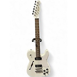 Used Fender JA90 Jim Adkins Thinline Telecaster Arctic White Hollow Body Electric Guitar
