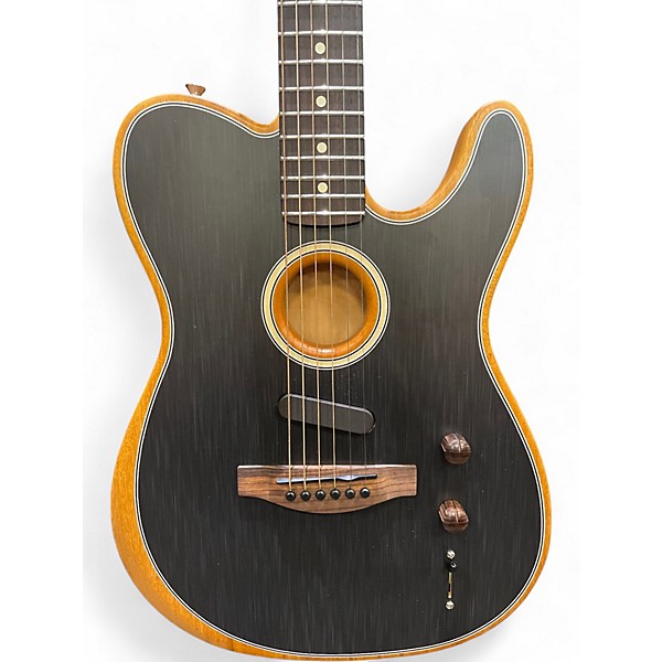 Used Fender Acoustasonic Player Telecaster Black Acoustic Electric Guitar
