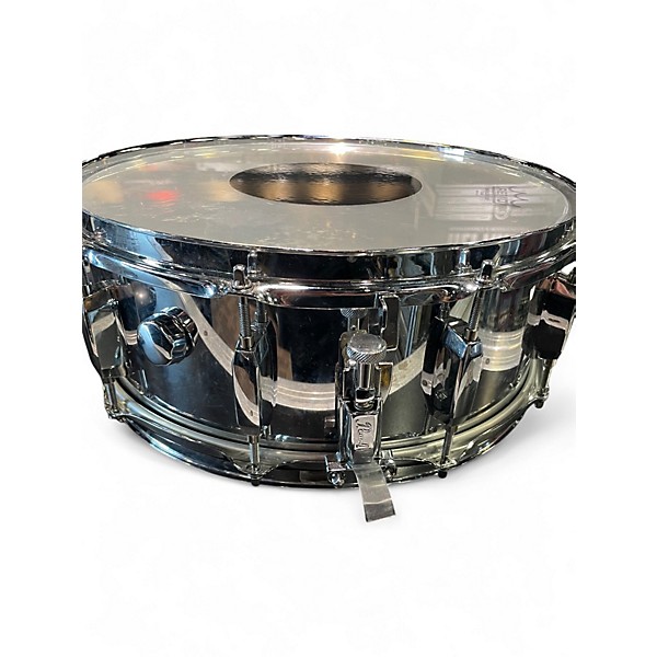 Used Pearl 14in STEEL SHELL SNARE Chrome Drum