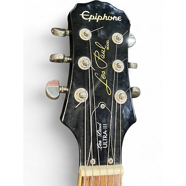Used Epiphone Les Paul Ultra III Trans Black Solid Body Electric Guitar